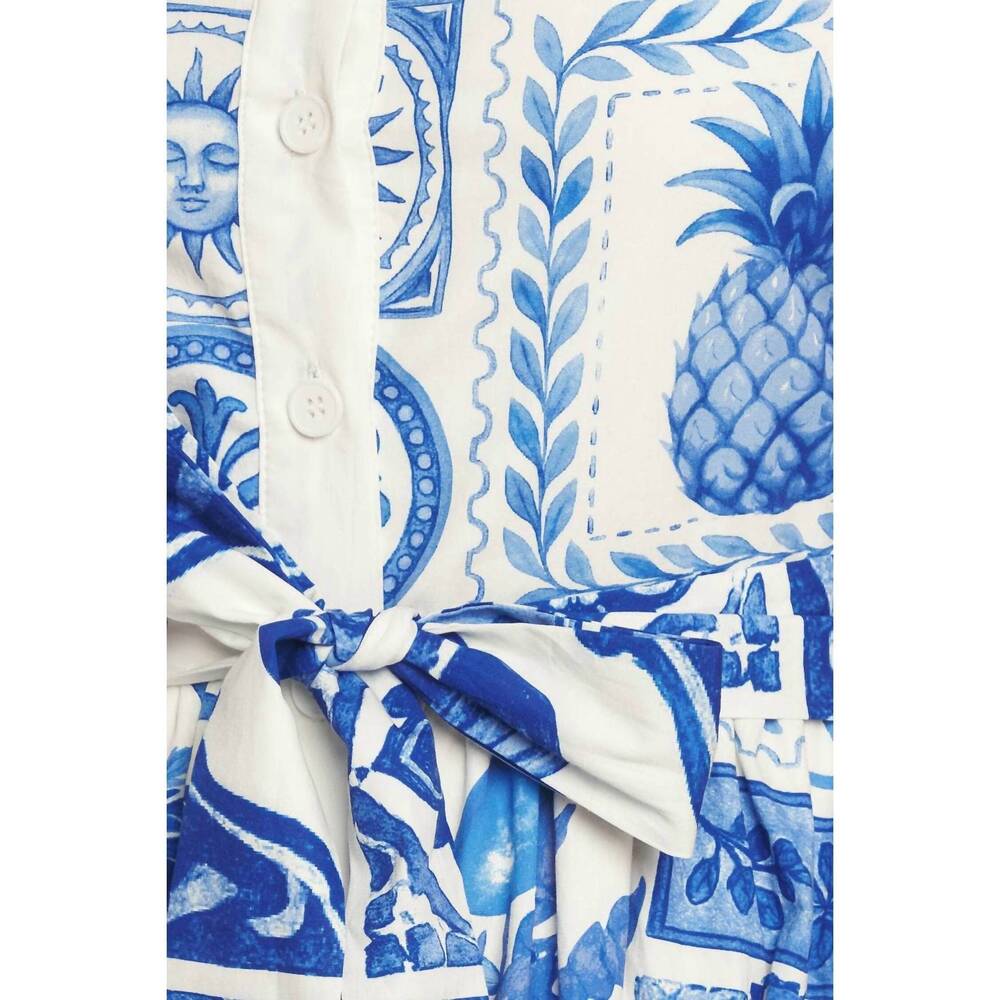 NEW FLYING TOMATO printed woven midi dress in blue - Picture 8 of 8